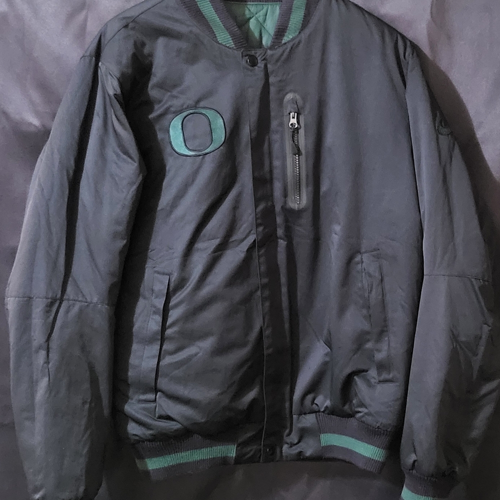 Men's Black and Green Bomber Jacket